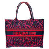 Christian Dior Handbag Book Tote Canvas Navy Red Women's z1174