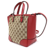 GUCCI Gucci GG Canvas Handbag 2Way Shoulder Bag Beige Red 449241 Outlet Ladies