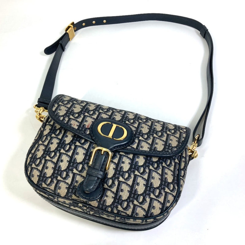 CHRISTIAN DIOR M9319UTZQ Oblique Shoulder Bag Navy