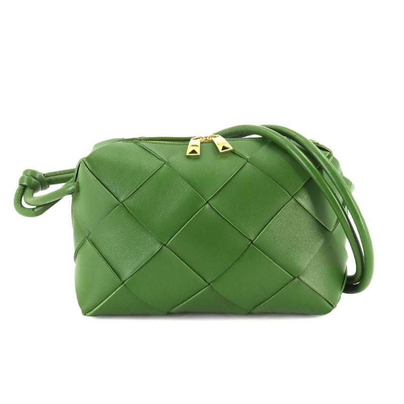 BOTTEGA VENETA Intrecciato Small Cassette Camera Shoulder Bag Leather Green 709417