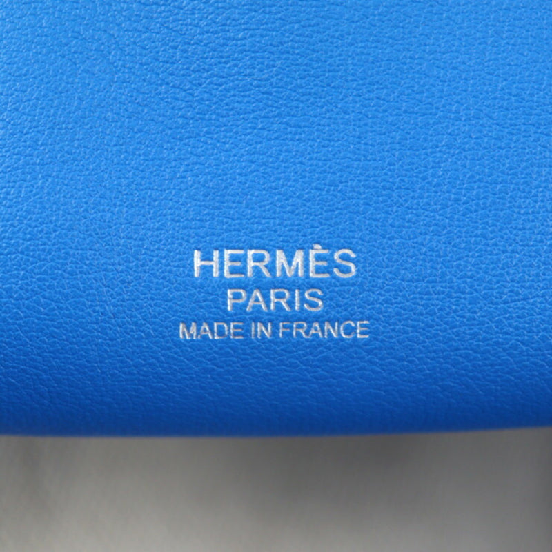 HERMES Toolbox 33 Handbag Vaux Swift Blue Hydra Shoulder Bag Boston Turnlock