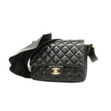 Chanel Shoulder Bag Matelasse Lambskin Black Ladies