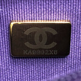 CHANEL A33814 CC Coco Mark Matelasse Chain Wallet Shoulder Bag Caviar Skin Women's Purple