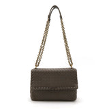 BOTTEGA VENETA Bottega Veneta Intrecciato Shoulder Bag Chain Tote Leather Greige 386498