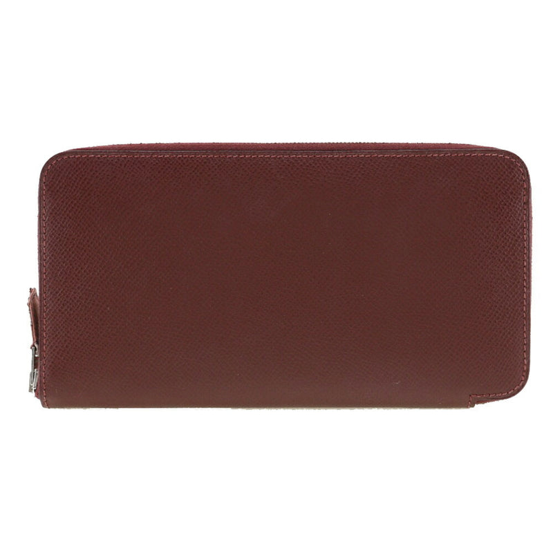 Hermes HERMES Azap Silk In Long Wallet Veau Epsom Wine Red T Women's