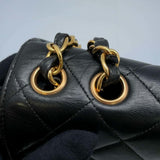 Chanel Chain Shoulder Bag Matelasse 30 Single Flap Lambskin CHANEL Black