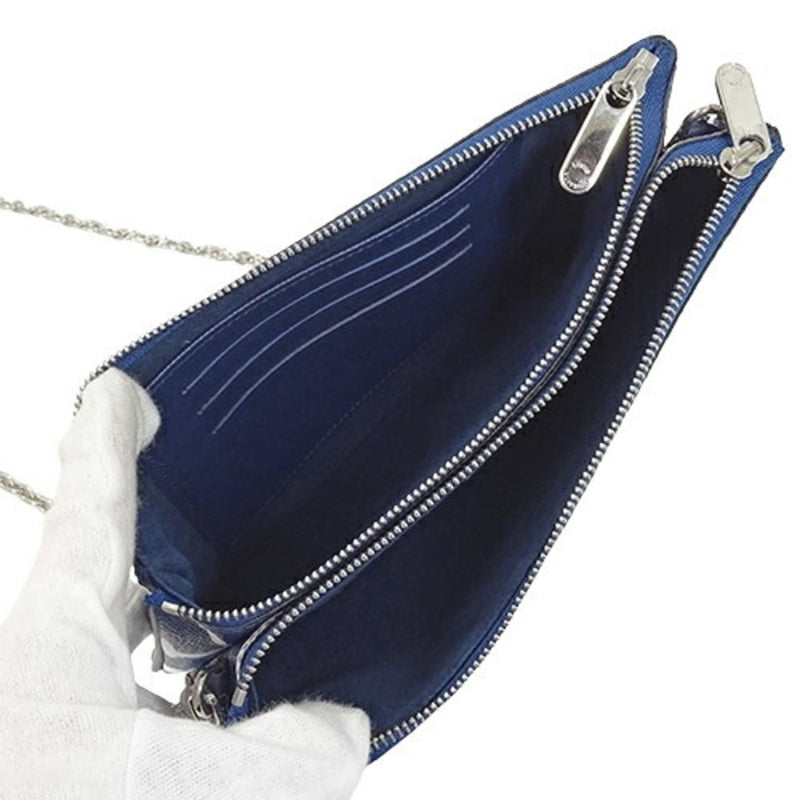 Louis Vuitton LOUIS VUITTON Bag LV Escale Women's Shoulder Pochette Double Zip Blue M69124 Chain Compact