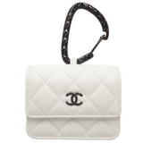 CHANEL Chanel Matelasse Coco Mark Jewel Hook AP2397 Card Case Lambskin White 180216