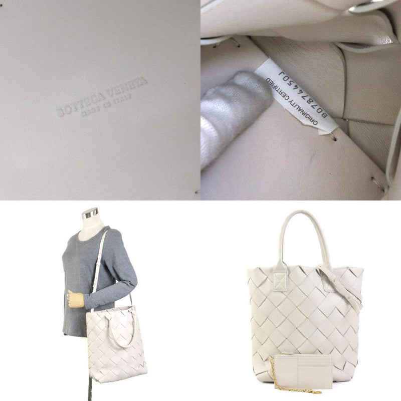 BOTTEGA VENETA Handbag Shoulder Bag Intrecciato Leather Ivory Unisex 99885g