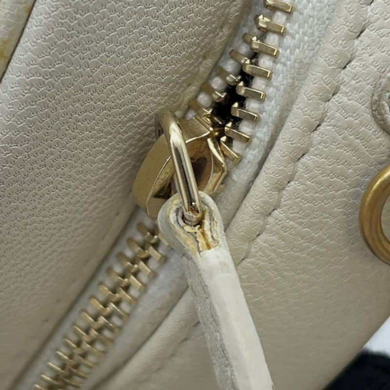 Chanel Chain Shoulder Bag Coco Mark Matelasse Round Lambskin AP0999 CHANEL White