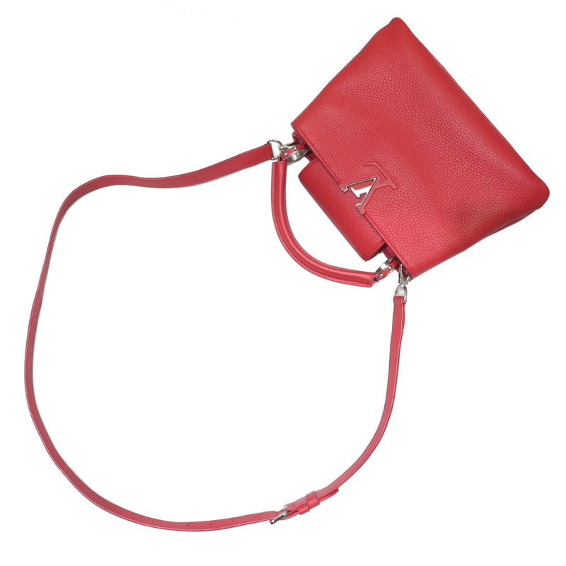 LOUIS VUITTON Capucines BB M94754 Handbag Shoulder Bag Red Taurillon Leather Women Men