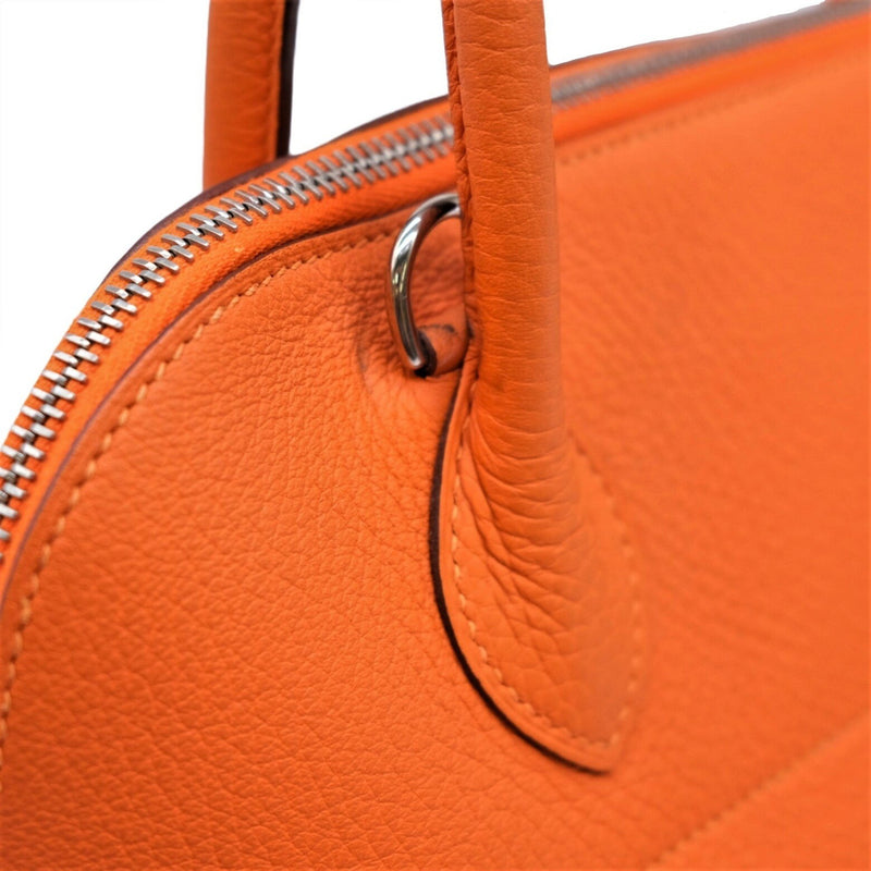 HERMES Bolide 31 Handbag Shoulder Bag Taurillon Clemence Leather Orange