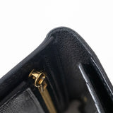 Hermes Bearn Soufflet Bi-fold Long Wallet Black Epsom Leather Women's A Stamp HERMES