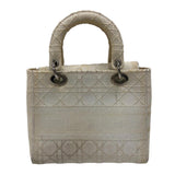 Christian Dior Dior Lady Cannage Handbag White Women's