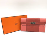 Hermes Long wallet Long Wallet pink SilverHardware