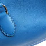 HERMES Toolbox 33 Handbag Vaux Swift Blue Hydra Shoulder Bag Boston Turnlock