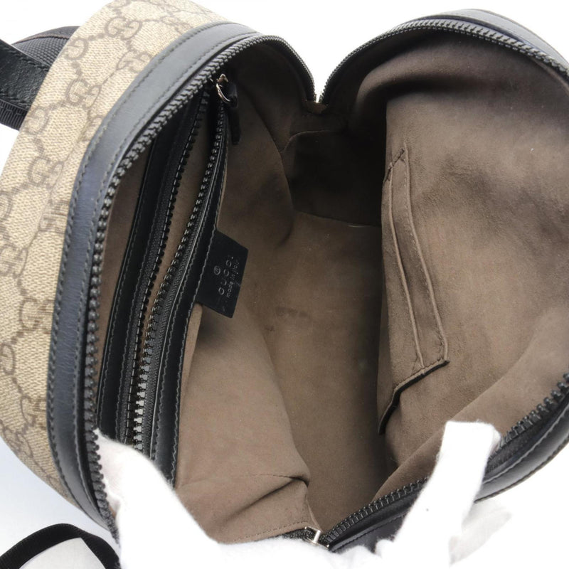 Gucci GG Supreme Small Rucksack Backpack Bag Coated Canvas Leather Women's Beige Black 429020