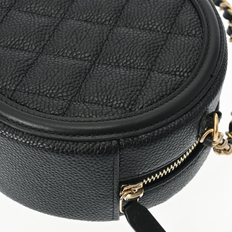 CHANEL CC Filigree Chain Shoulder Black Tone AP0365 Women's Caviar Skin Bag