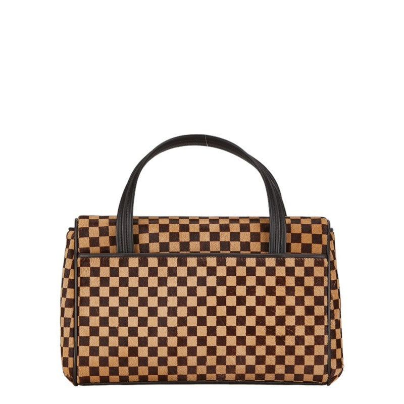 Louis Vuitton Damier Sauvage Lion Handbag M92131 Brown Beige Pony Leather Women's LOUIS VUITTON