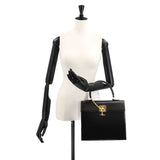 CELINE Handbag Leather Black Gold Hardware Hand Bag