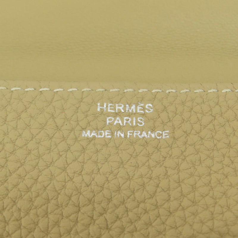 Hermes Dogon Wallet/Coin Case Beige Taurillon Women's