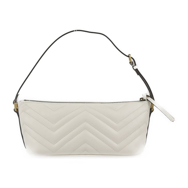 GUCCI Gucci GG Marmont Shoulder Bag 739166 White Ivory Gold Hardware Quilted Handbag