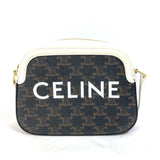 CELINE Crossbody Pochette bag Shoulder Bag Brown White