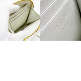 Christian Dior Phone Folder Shoulder Bag Leather/Metal Off-White/Gold Women's w0151g