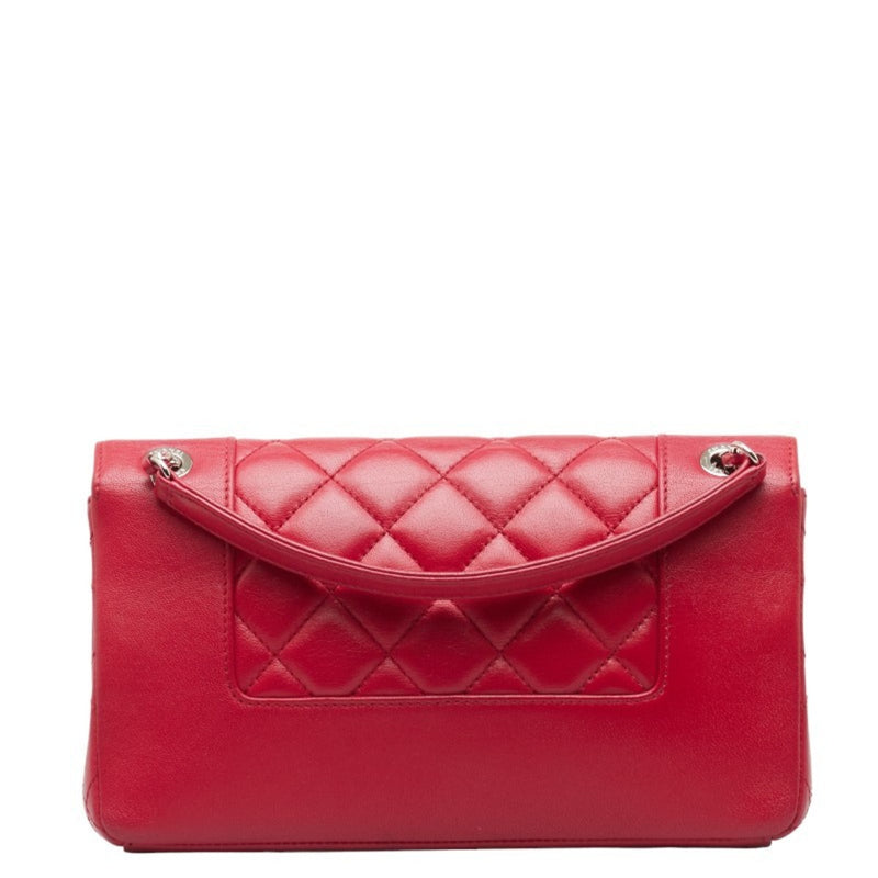 Chanel Matelasse Coco Mark Chain Shoulder Bag Red Leather Women's CHANEL