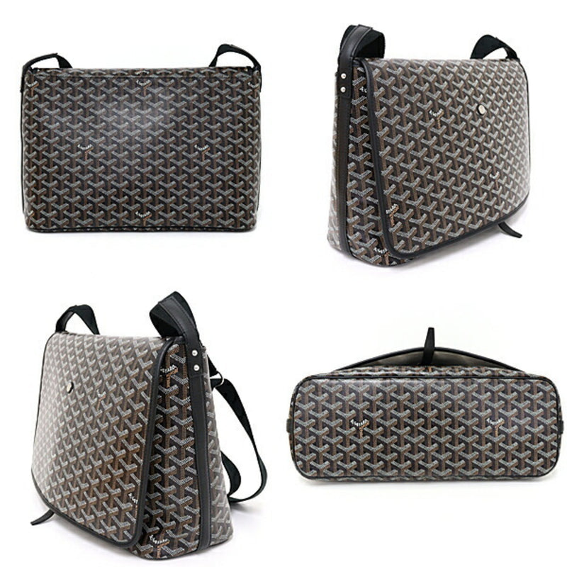 GOYARD Capesian Bag MM Shoulder Crossbody Goyardine Canvas Black