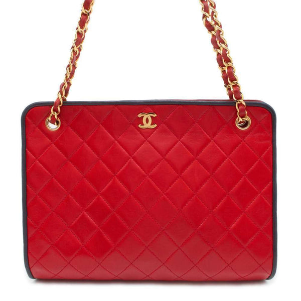 Chanel Chain Shoulder Bag Matelasse Coco Mark Lambskin CHANEL Tote