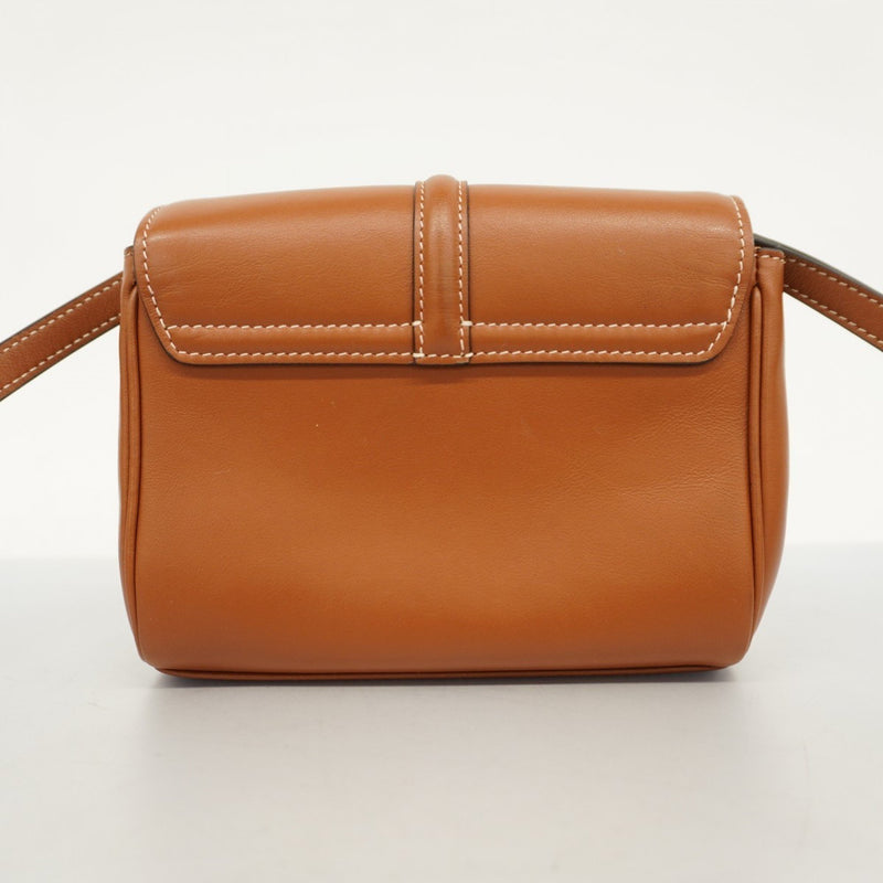 Celine Shoulder Bag Leather Brown Women's