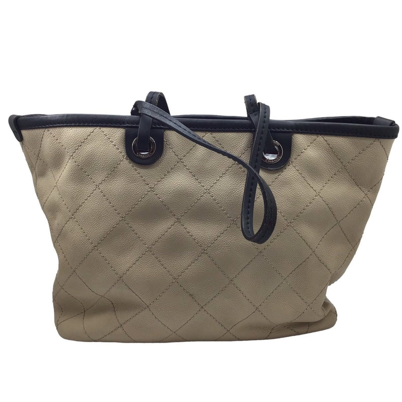 CHANEL On the Road Wild Stitch Tote Bag Handbag Shoulder Beige Black Burgundy Caviar Skin Ladies