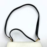 CELINE Celine Handbag Shoulder Bag Circle Leather Bicolor White x Black Women's