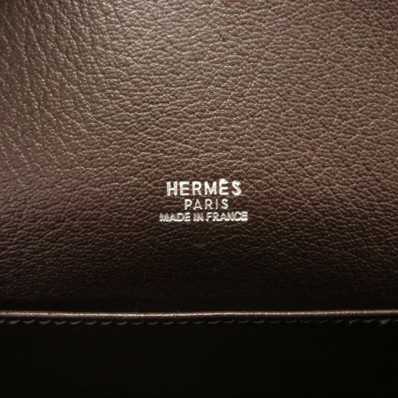 Hermes Rugby Toile Officier Brown □ I Engraved Shoulder Bag 0374 HERMES