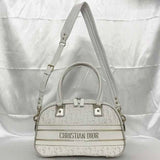 Christian Dior 2way Bag Vibe Medium Bowling White Gold M6204ODDT Boston Handbag Leather Rubber 09-MA-1221 Trotter