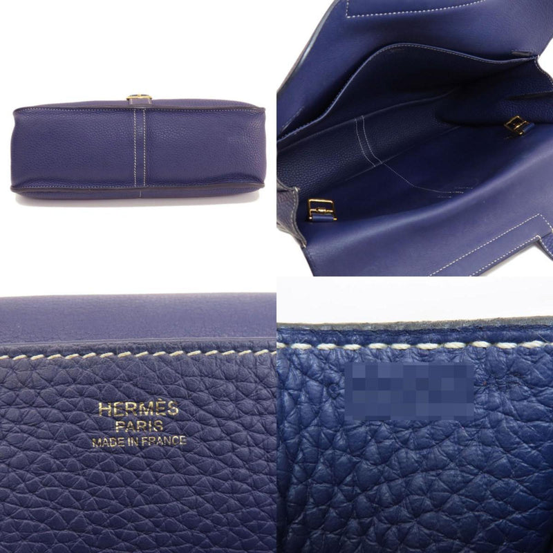 Hermes Arzan 31 Navy Shoulder Bag Taurillon Women's