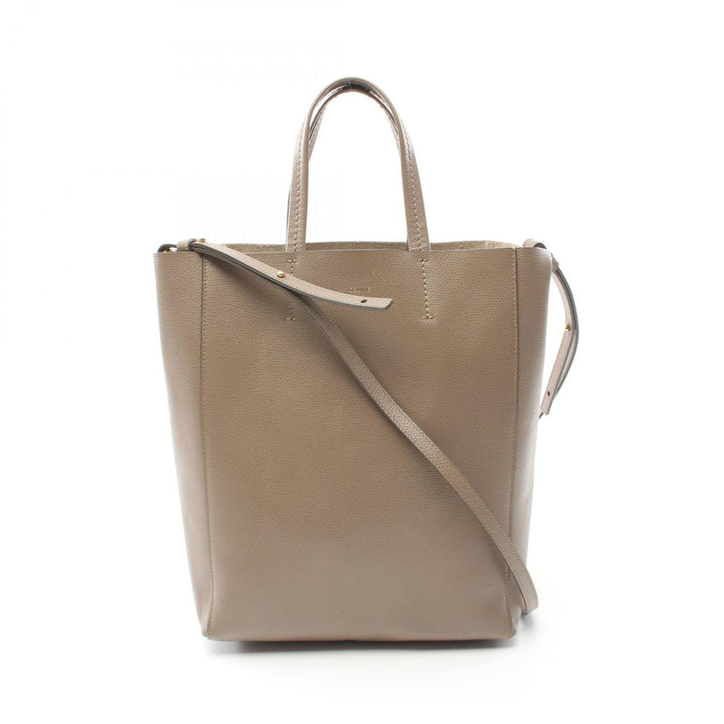 CELINE Vertical Small Cabas Tote Bag Leather Women's Beige 189813