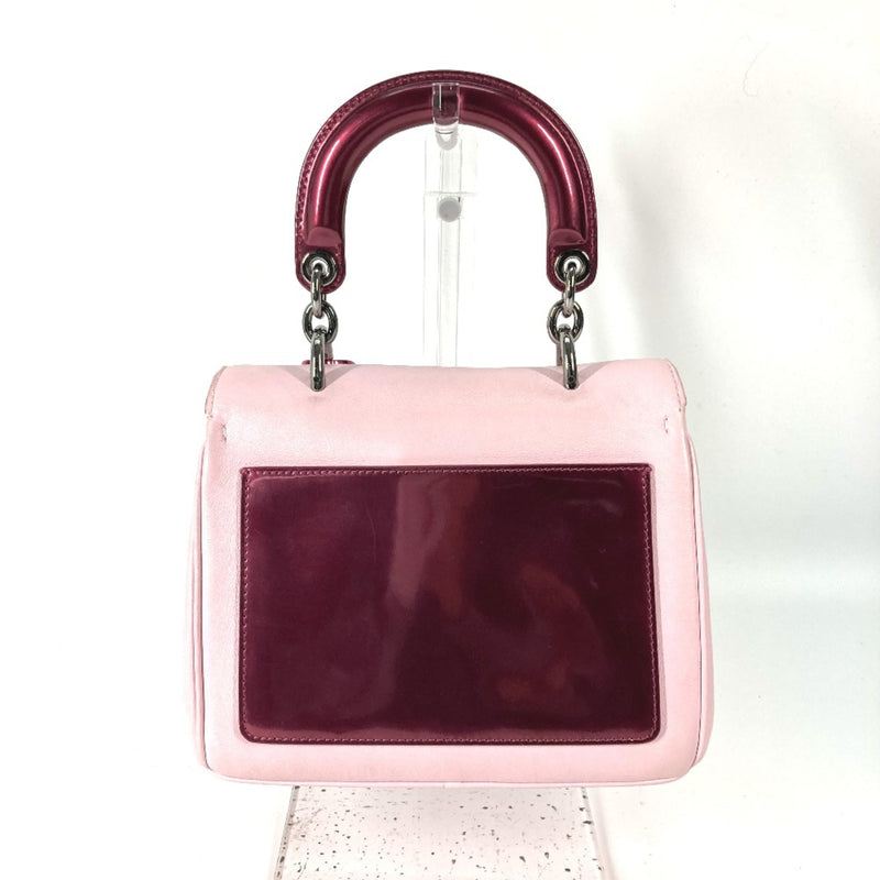 CHRISTIAN DIOR 2WAY Bag Shoulder Bag Crossbody Hand Bag Metallic pink