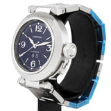 Cartier W31047M7 2475 Pasha C Big Date Watch Automatic Blue Dial Stainless Steel Boys