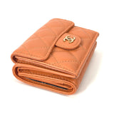 Chanel AP0230 CC Mark Compact wallet Trifold wallet Orange GoldHardware