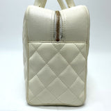 Chanel CC Mark Quilted Matelasse Bag Hand Bag White