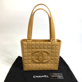 Chanel A17809 CCCC Mark Bag Semi-Shoulder Hand Bag Shawl Tote Bag Beige GoldHardware