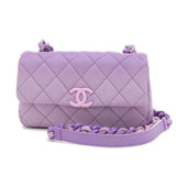 Chanel Matelasse Chain Shoulder Bag Caviar Skin Purple AS4598