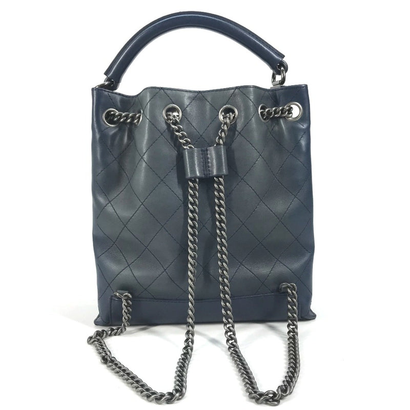 Chanel Shoulder 3WAY Drawstring Handbag Chain Bag Shoulder Bag blue