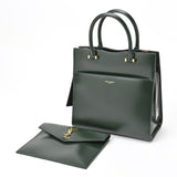 Saint Laurent Uptown Small Handbag 561203 Leather Dark Green S-156112