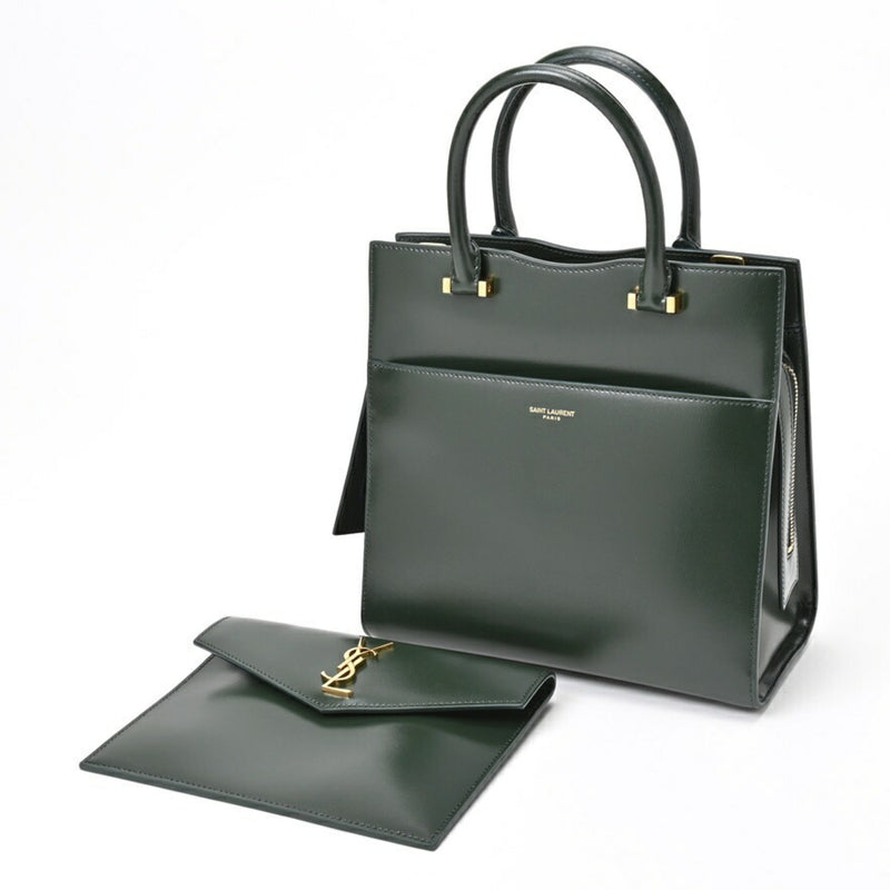 Saint Laurent Uptown Small Handbag 561203 Leather Dark Green S-156112