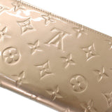 Louis Vuitton Long Wallet Zippy Monogram Vernis Rose Gold Round M90603 Leather Embossed Enamel Men's Women's Zip LOUIS VUITTON