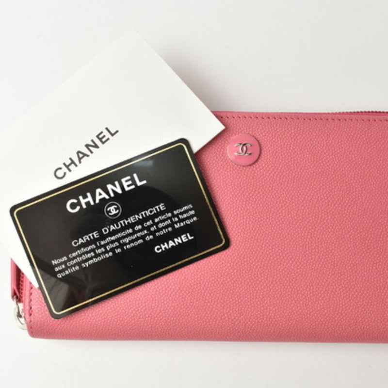 Chanel Wallet CHANEL Long Wallet/Round Rose CC Mark/Coco Button