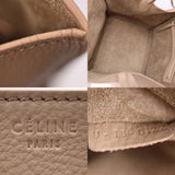 CELINE Celine Small Square Luggage Phantom Handbag Leather Beige Etoupe Tote Bag